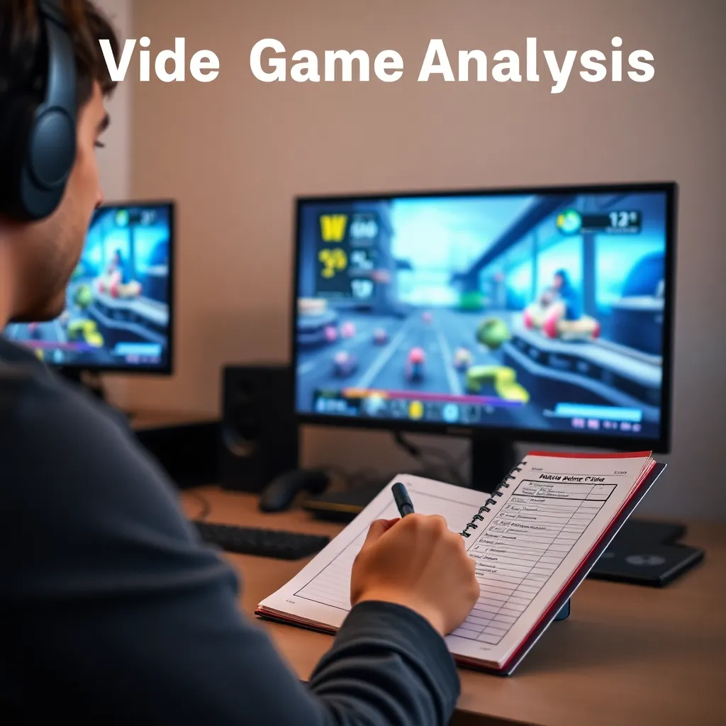 Persona analizando gameplay en monitor