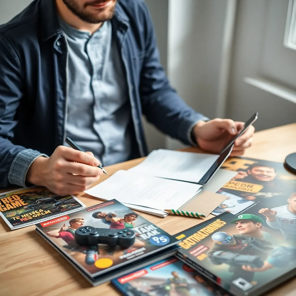 Crítico escribiendo análisis de videojuego en ordenador